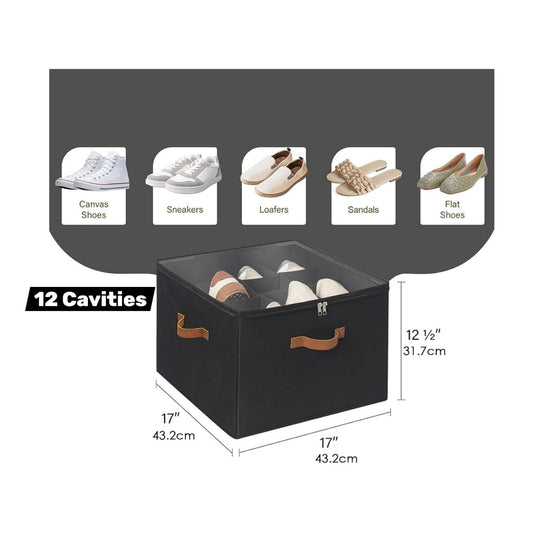 Shoe Organiser, Stackable Fabric Shoe Storage Box