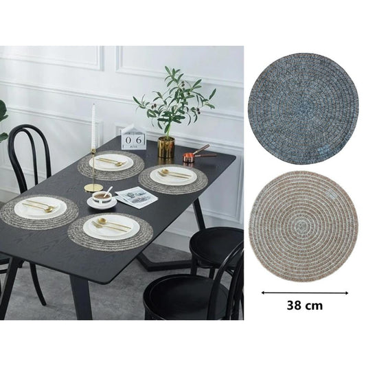 Round Braided Table Placemat 38 cm