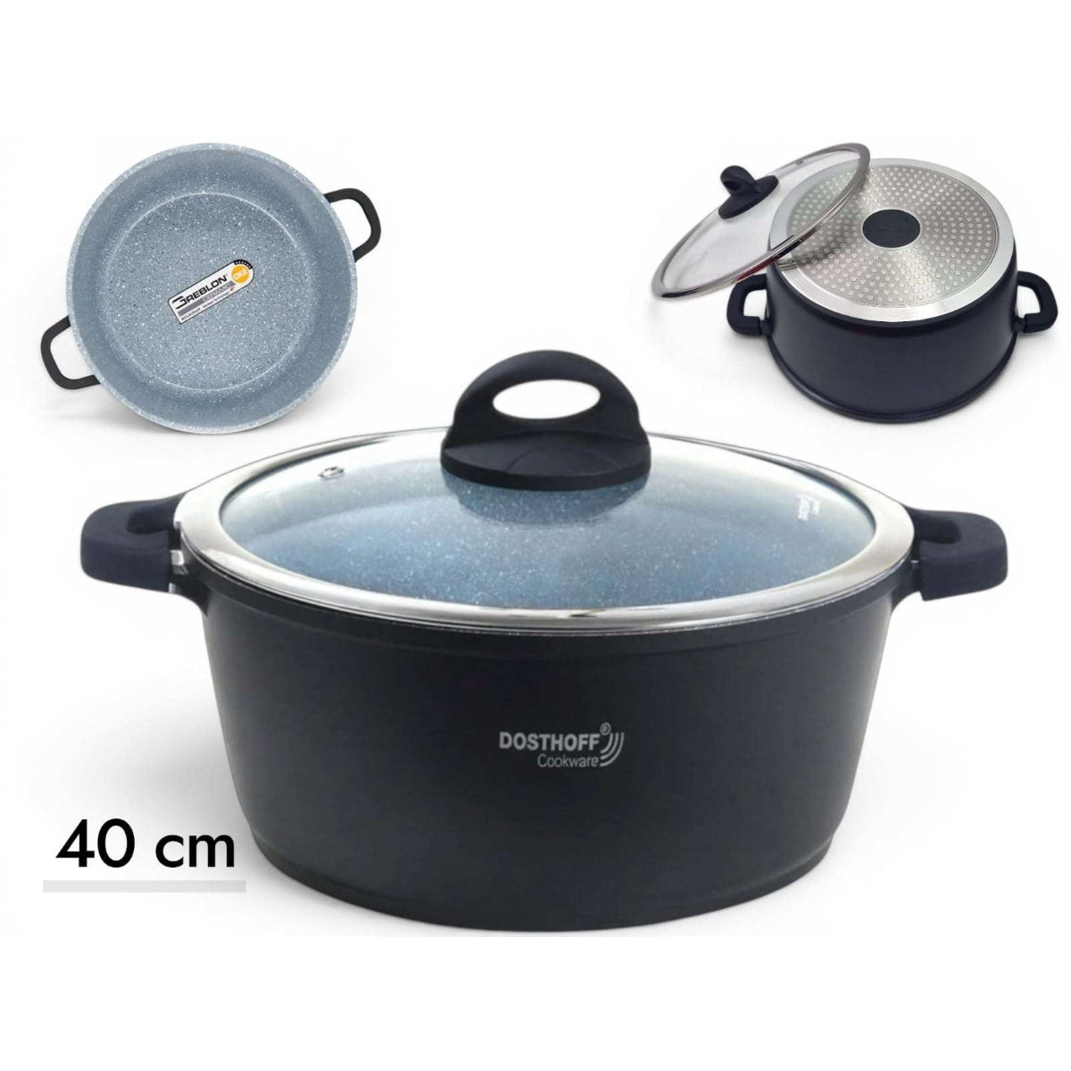 DOSTHOFF INDUCTION MASTER CASSEROLE BLACK 40 CM 18.5 L W