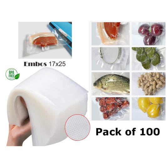 100 Vacuum Bags 17 x 25 cm for Sealing Machine