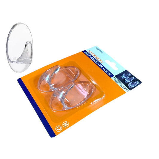 Large Strong Transparent Oval Hook X2