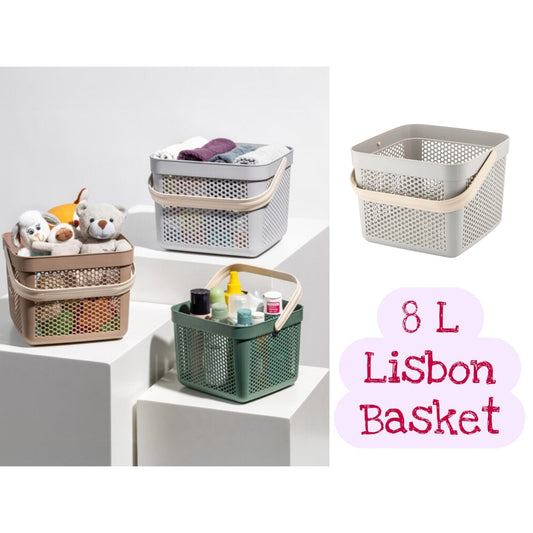 Medium Lisbon Plastic Basket with handle 8 Lt