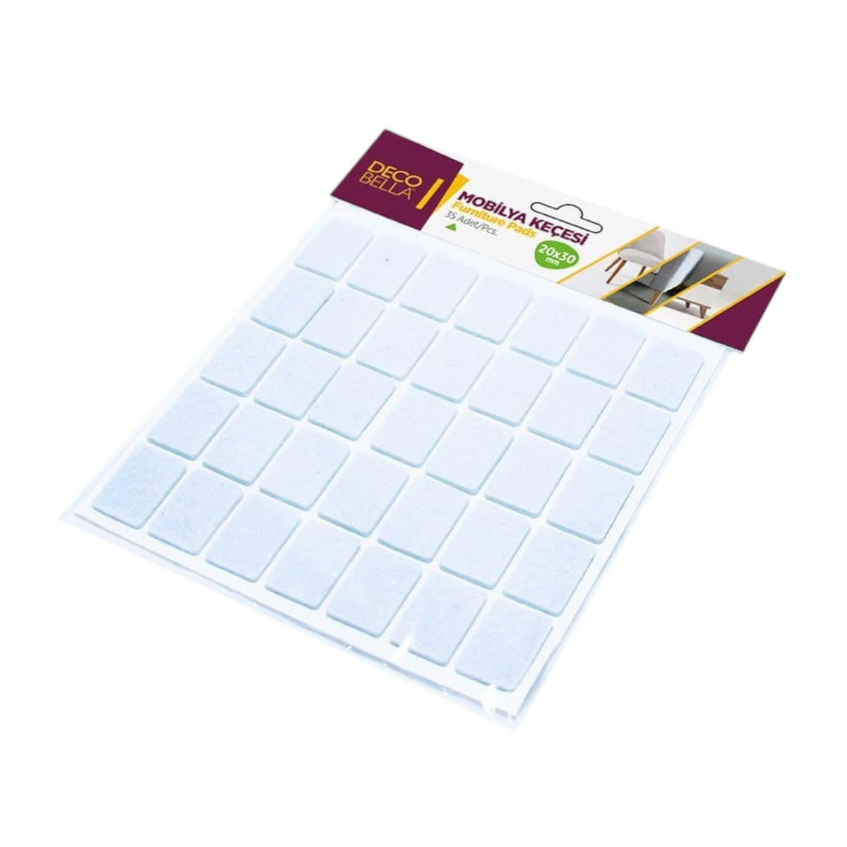 DecoBella 20x30 mm Rectangular Pad - 35 pieces