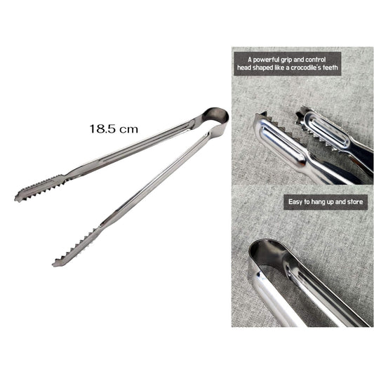 Ergonomic Stainless Steel Food Tong 18.5 cm