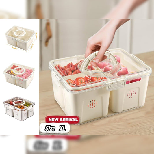 High Quality Transparent Food Storage Container 3 Divider