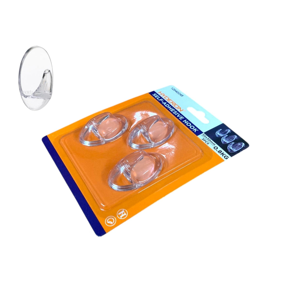 Small Strong Transparent Oval Hook X3