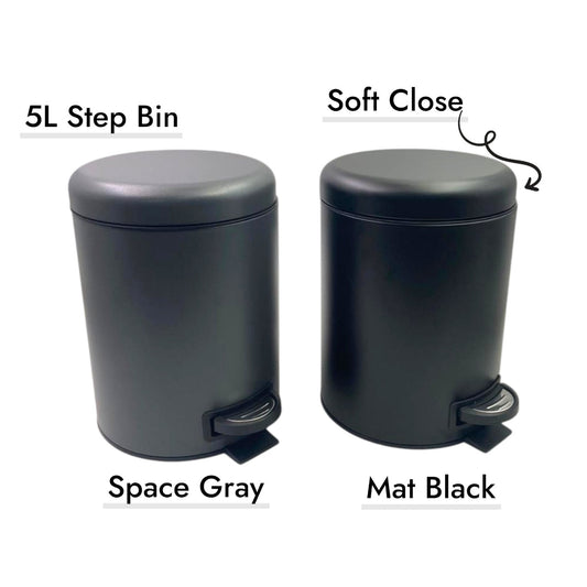 Klenmann Soft Close Matt Color SS Dustbin with pedal 5 L