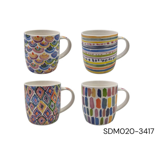 Porcelain Mug with Colorful Art Design