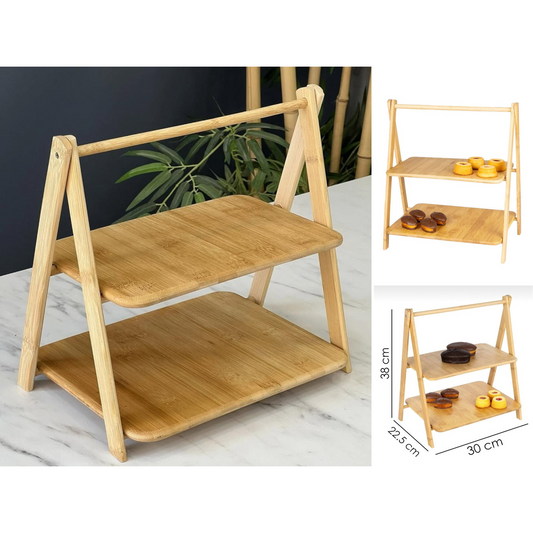 Bamboo stand with 2 presentation Shelves