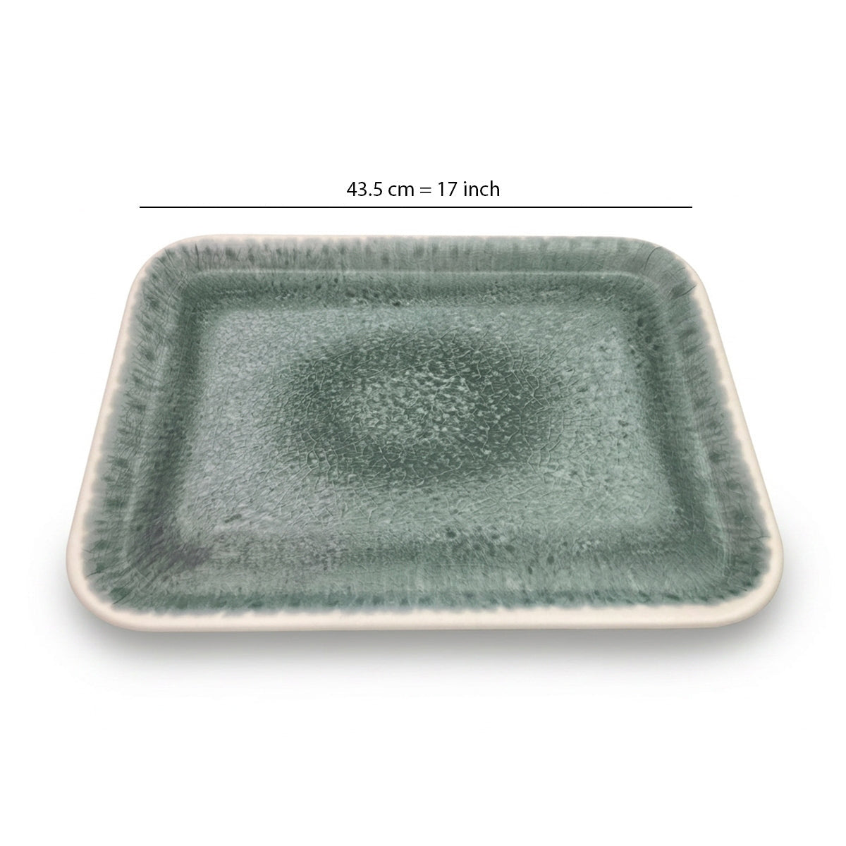 Green Marble Melamine Rectangular Tray 17 inch