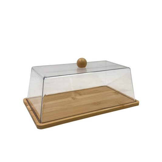 Bamboo & Acrylic Cake and Cheese Board with Cover 29.5cm
