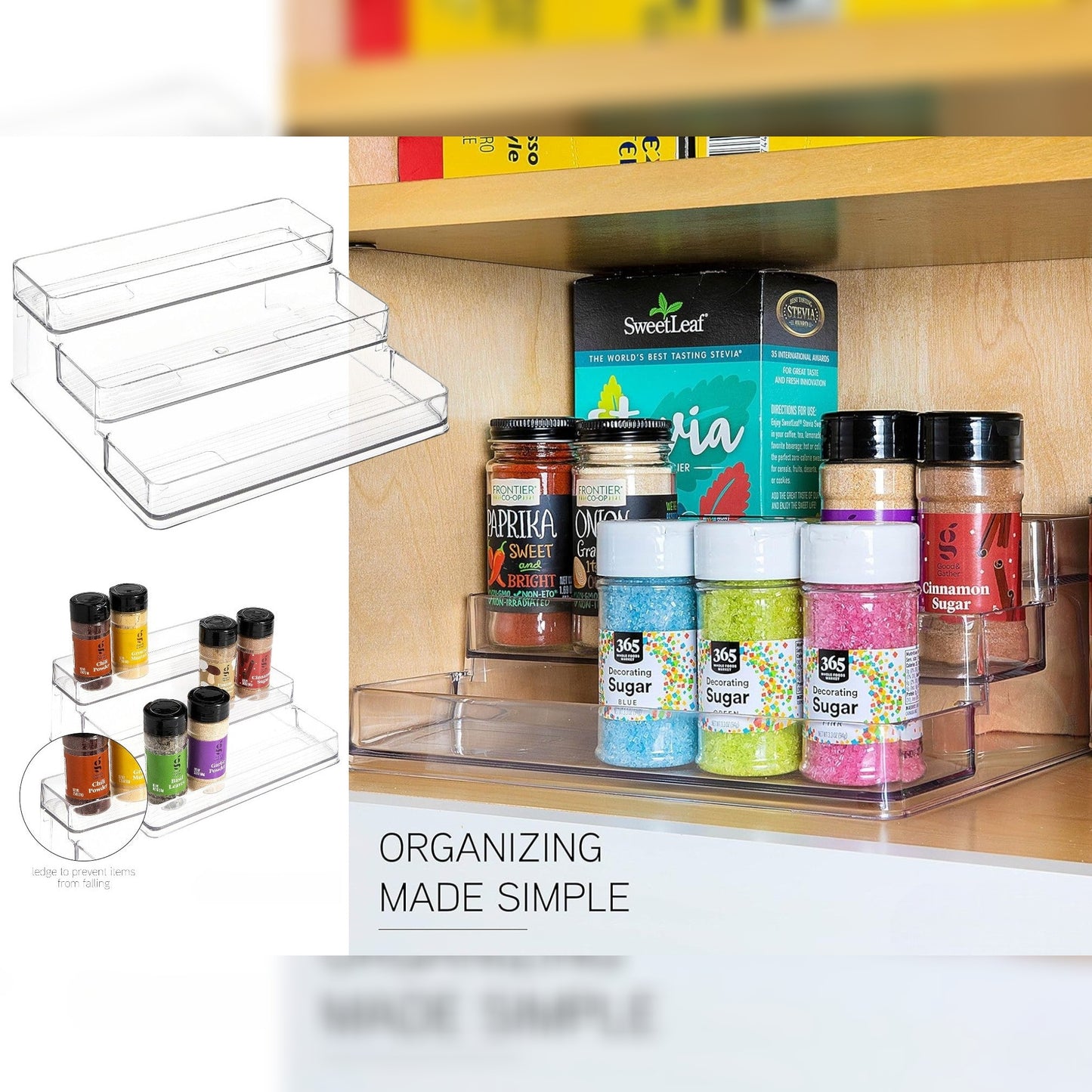 Transparent 3 levels Spice Bottle Holder