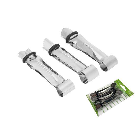 Stainless Steel Maamoul and Cake Tong Crimper Set of 3