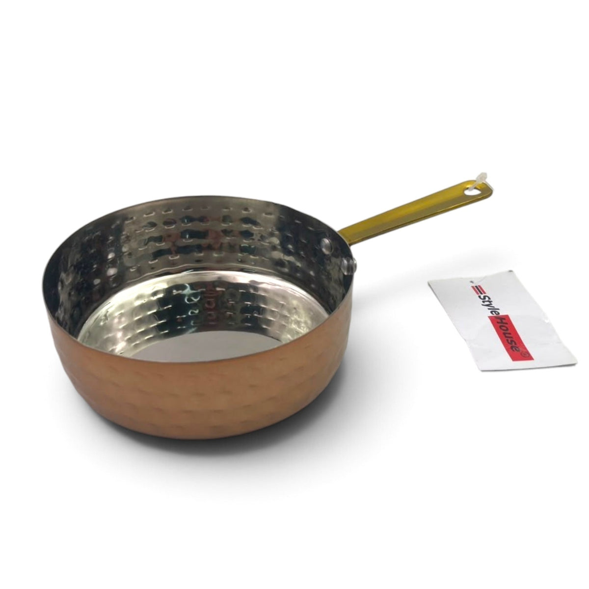 Copper Plated Stainless Steel Round Plate Long Handle 12