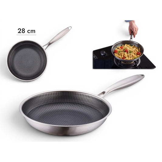 Tri-ply Stainless Steel 18/10 Frypan 28 cm
