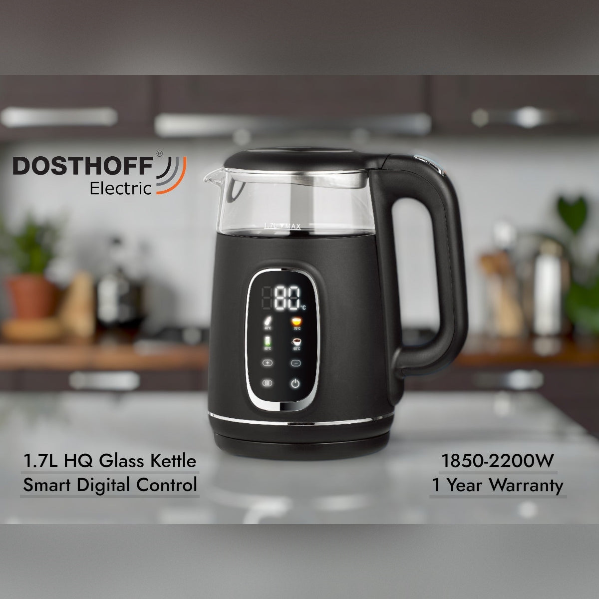 Dosthoff Electric Glass Kettle Double-Wall Smart Control