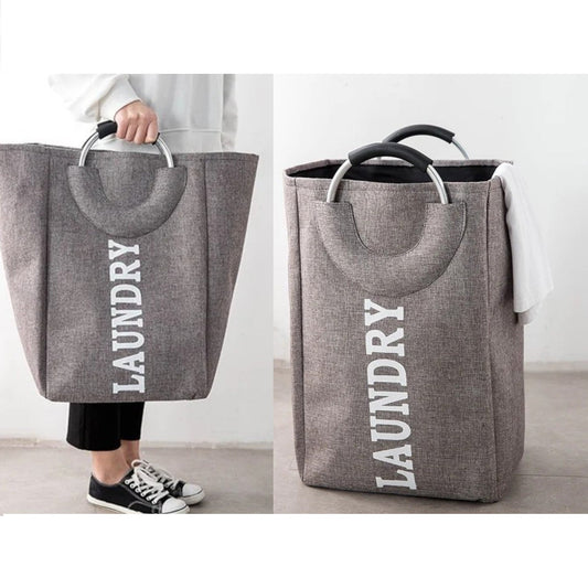 Thick Fabric Collapsible Laundry Bag with Ring Handle