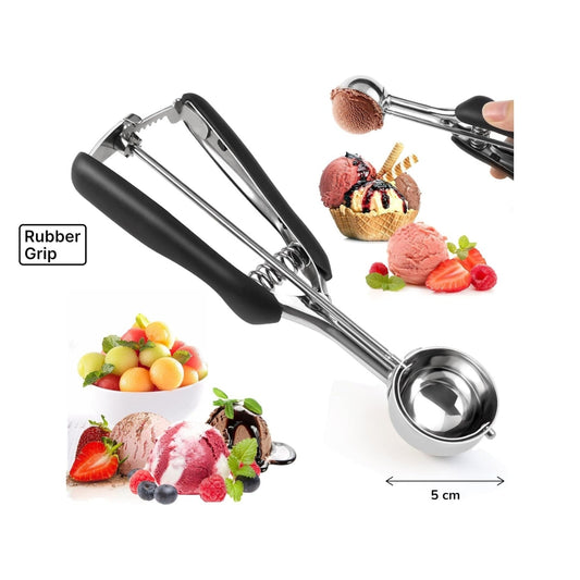 SS Ice Cream Scoop 5 cm w Trigger & Comfortable Handle