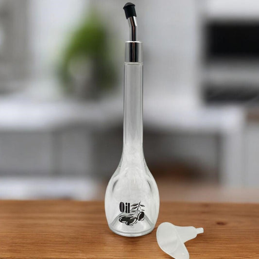 High Quality Acrylic Long Neck Oil Bottle Chromed Pourer