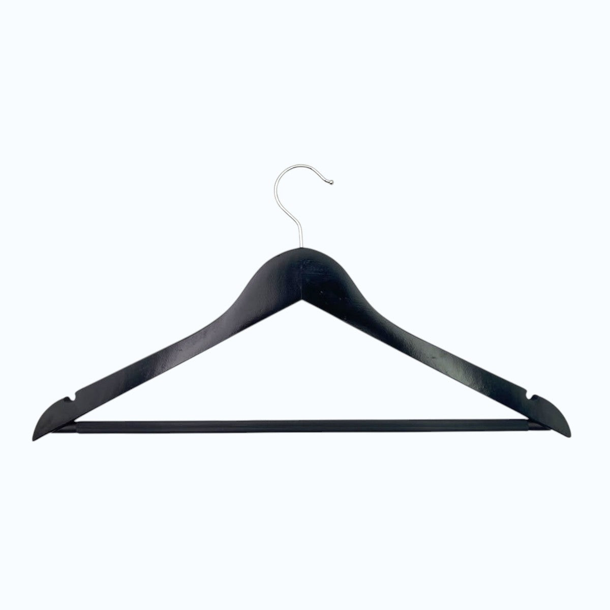 Black Wooden Hanger with Anti Slip Tube