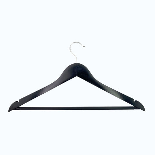 Black Wooden Hanger with Anti Slip Tube