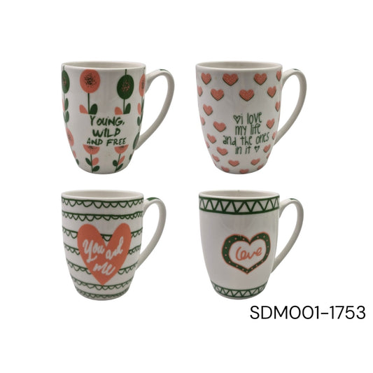 Porcelain Mug with Heart Designs