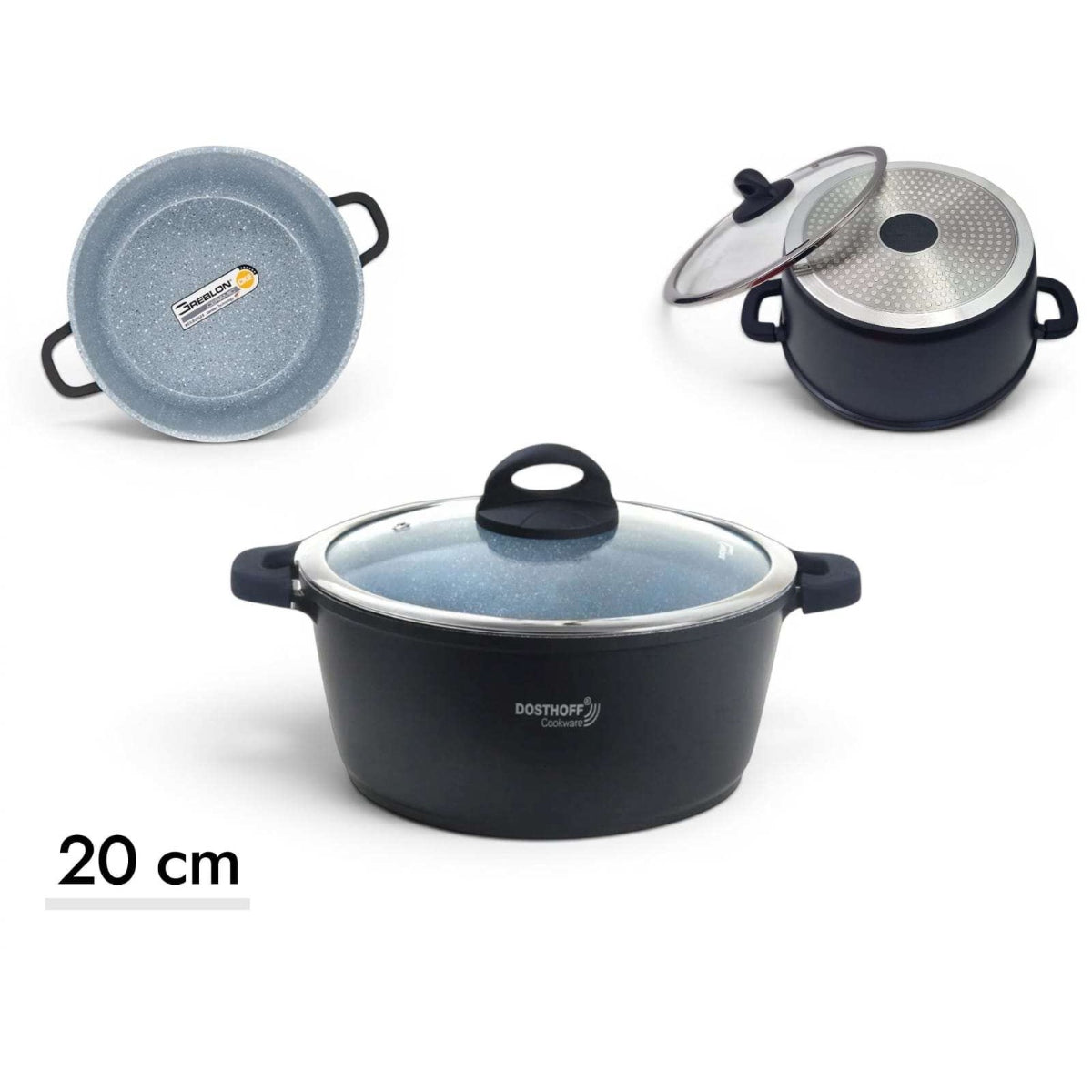 DOSTHOFF INDUCTION MASTER CASSEROLE BLACK 20 CM 2.3 L