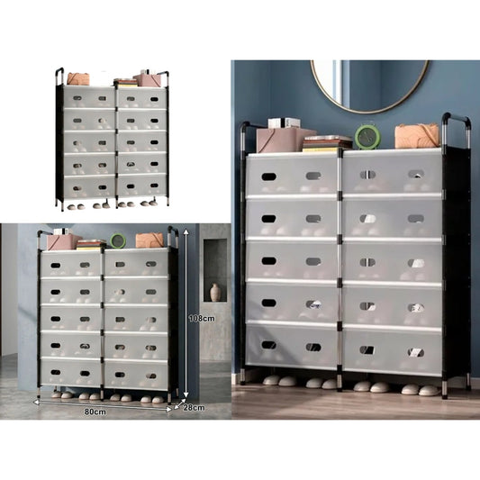 5-Layer Dustproof Divided Storage Shoe Rack