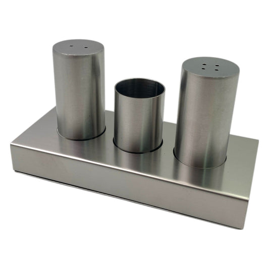 Stainless Steel Salt and Pepper and Toothpicks Set Stand