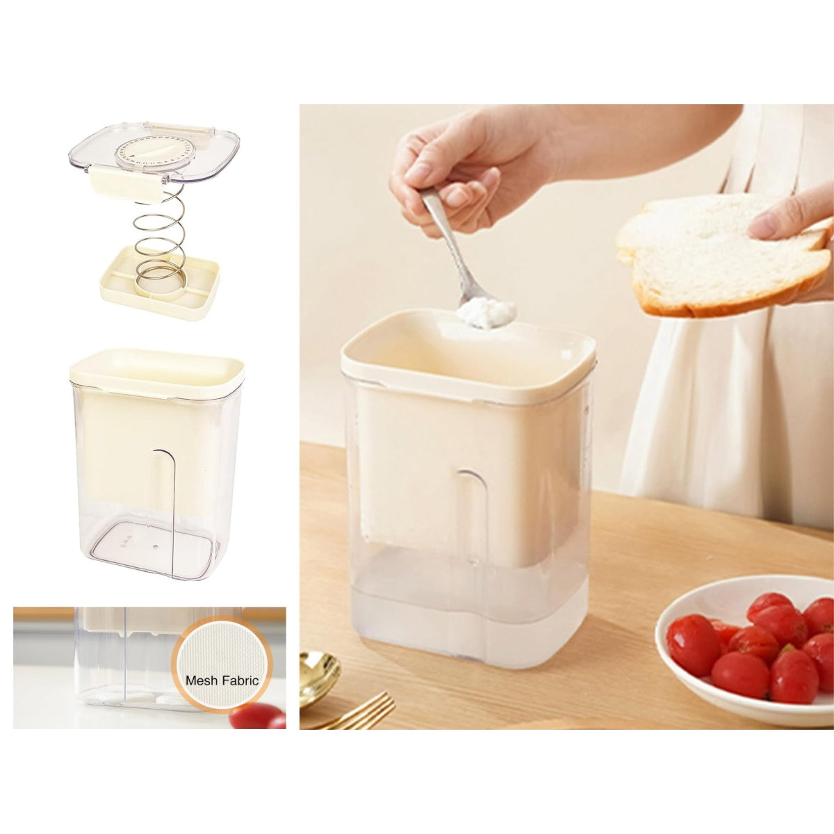 Rectangular Labneh Maker Strainer with Spring
