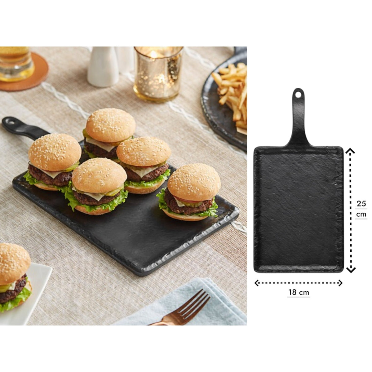Medium Melamine Rectangular Plate with Handle