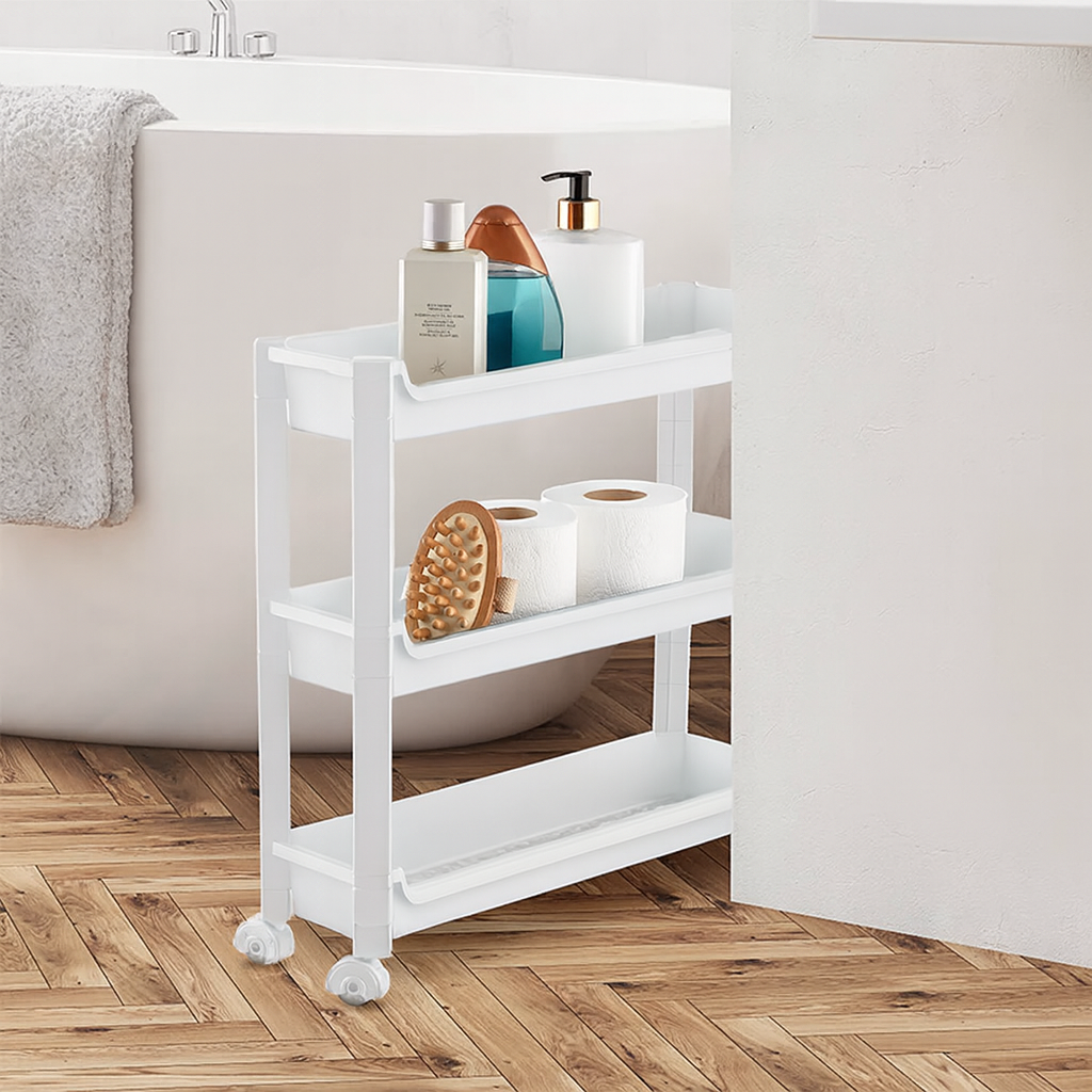 3 Tiers Narrow Shelf Unit with Wheels ORG-65