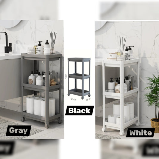 Multipurpose 3 tiers shelving unit with wheels