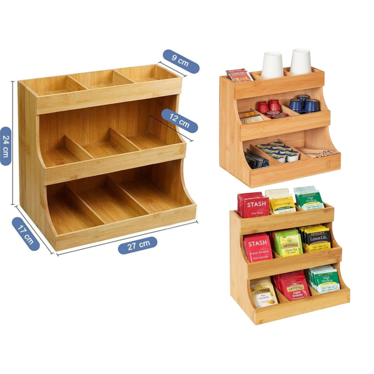 Bamboo Tea and Coffee Bags Organiser