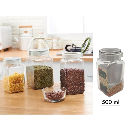BPA free Plastic Jar with Leak Proof Attached Cover 500m