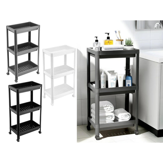 Multipurpose 3 tiers shelving unit with wheels EP-393