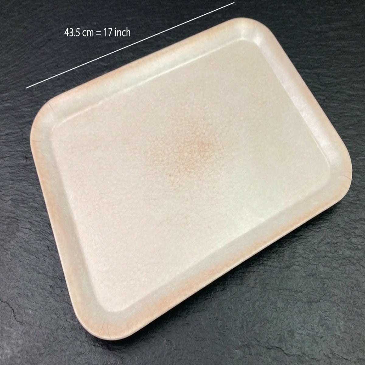 Beige Marble Melamine Rectangular Tray 17 inch