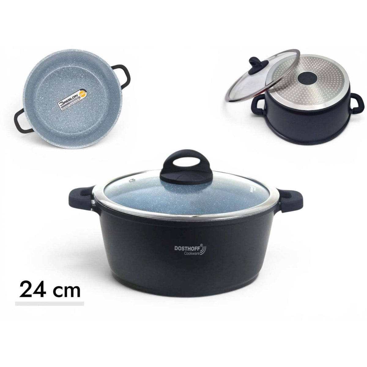 DOSTHOFF INDUCTION MASTER CASSEROLE BLACK 24 CM 4.3 L
