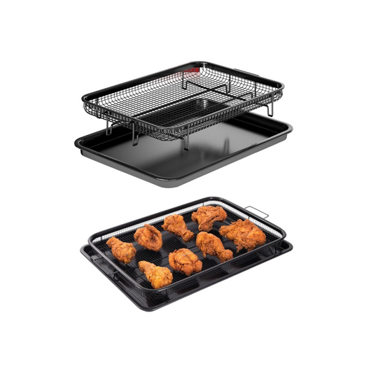 Large Stainless Steel Oven Air Fryer Mat Black Coating