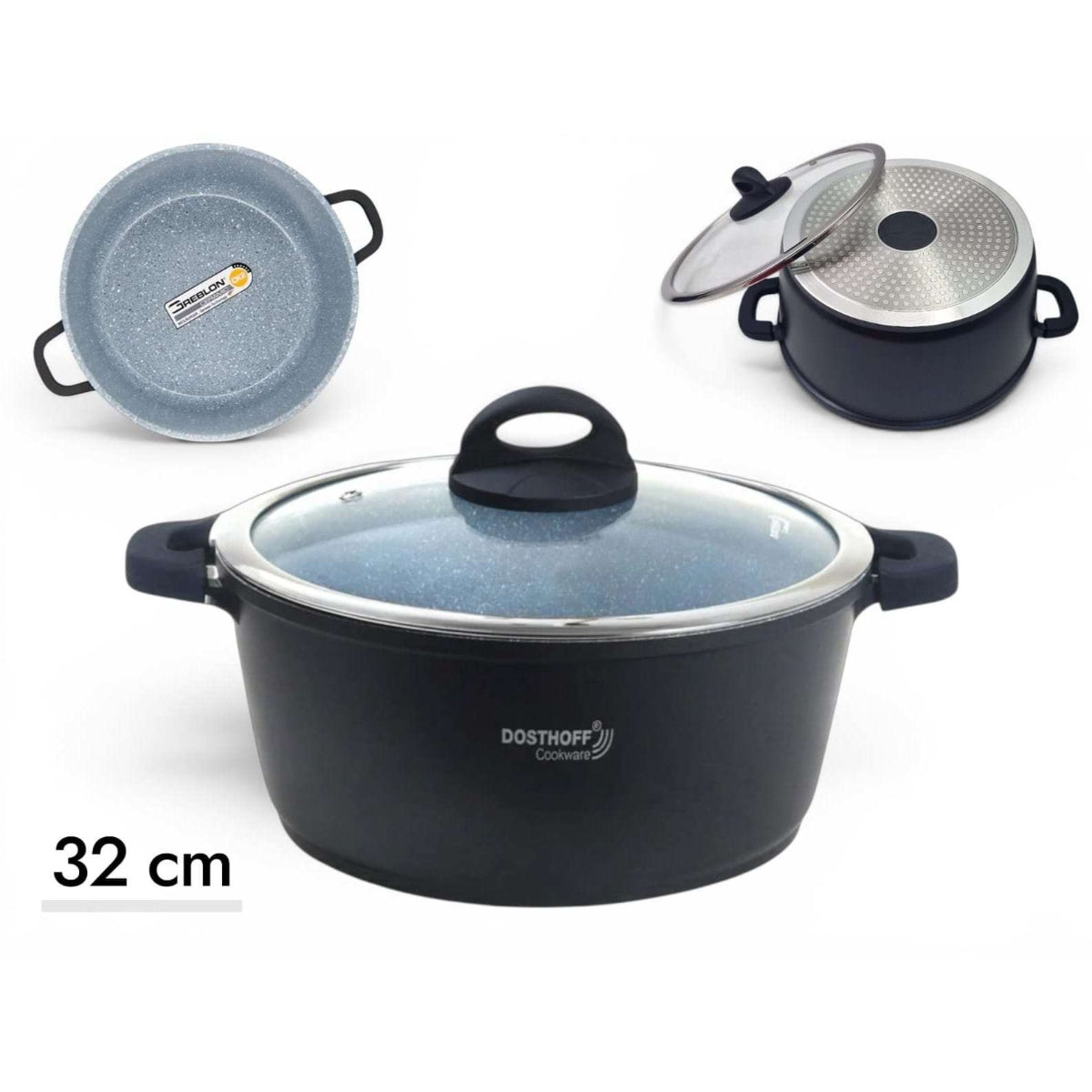 DOSTHOFF INDUCTION MASTER CASSEROLE BLACK 32 CM 9.4 L WI