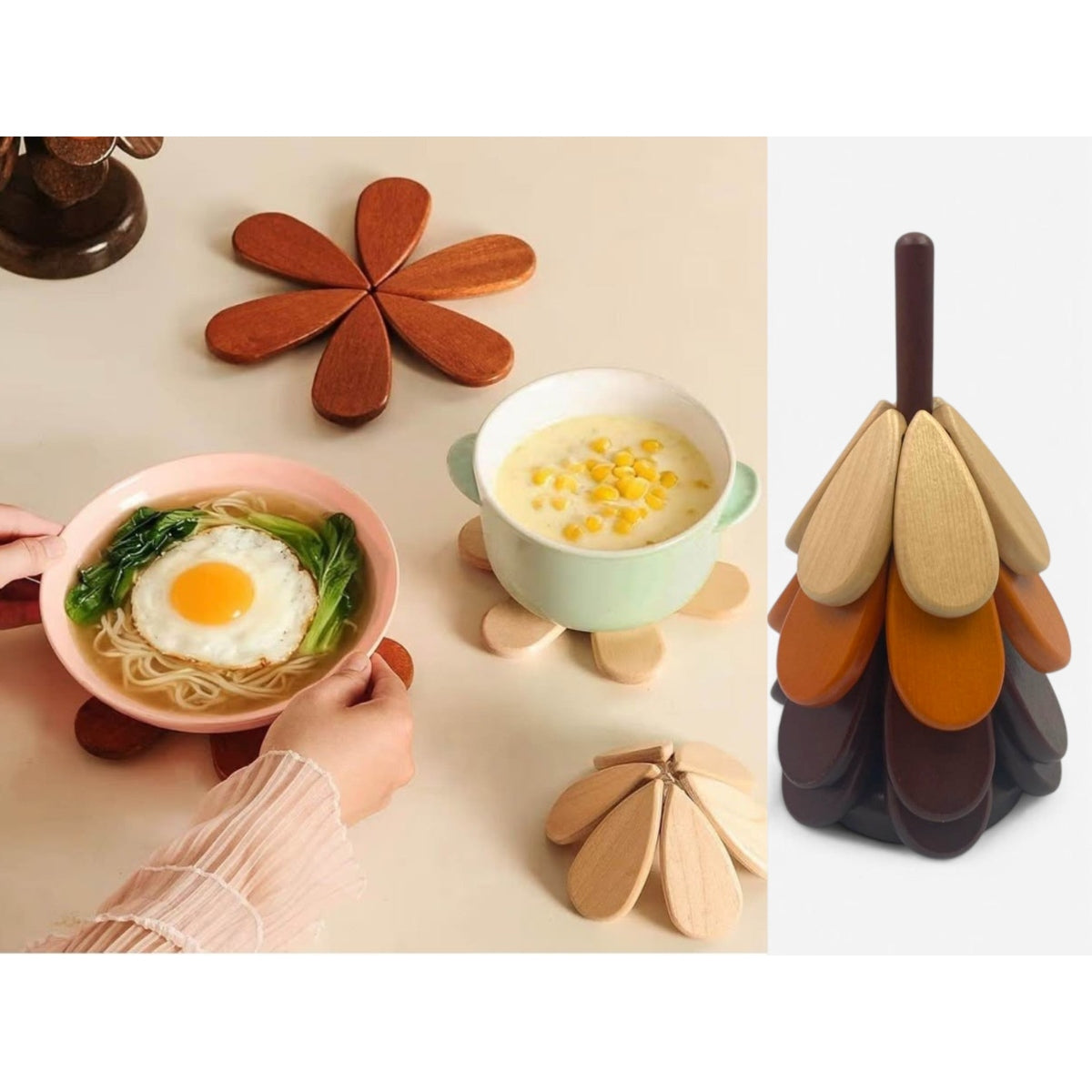 Tree Shaped Trivet Set of 4