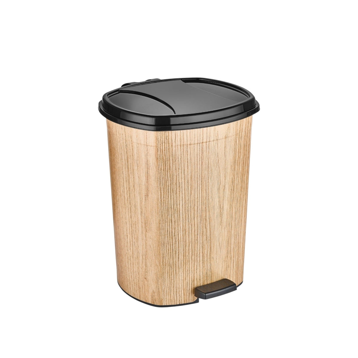 Wooden Color Plastic Pedal Dustbin 20 L