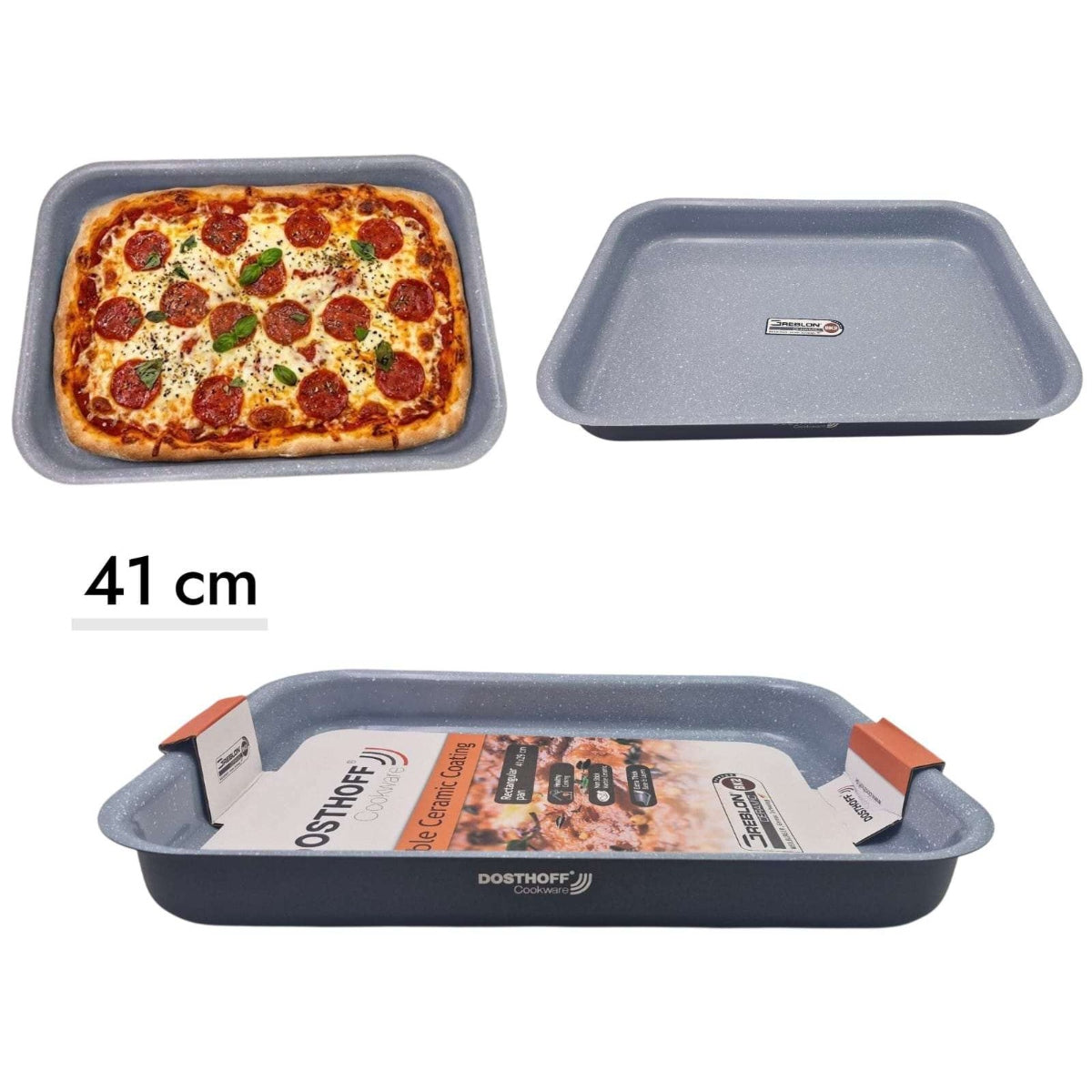 DOSTHOFF RECTANGULAR OVEN TRAY BLACK 41 CM