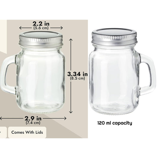 Small Mason Glass Jar 120 ml X2