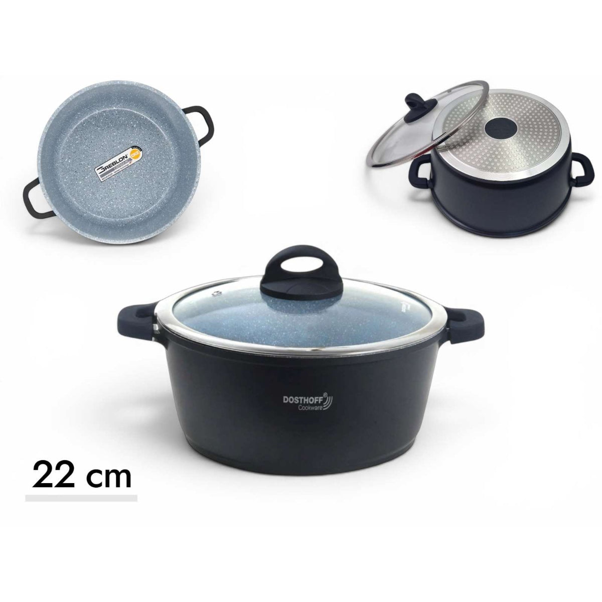 DOSTHOFF INDUCTION MASTER CASSEROLE BLACK 22 CM 3.1 L