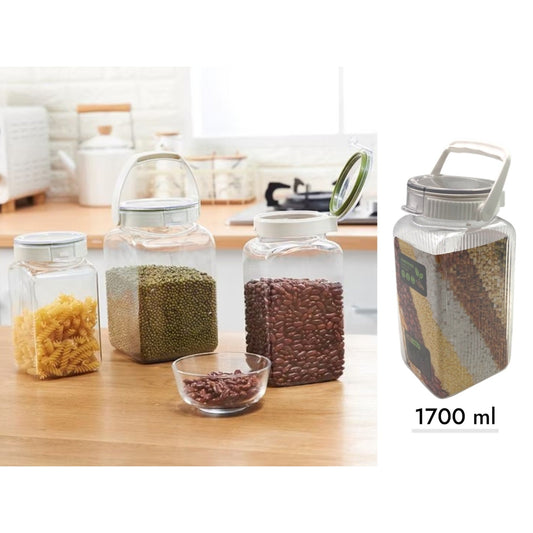 BPA free Plastic Jar Leak Proof Attached Cover 1700m