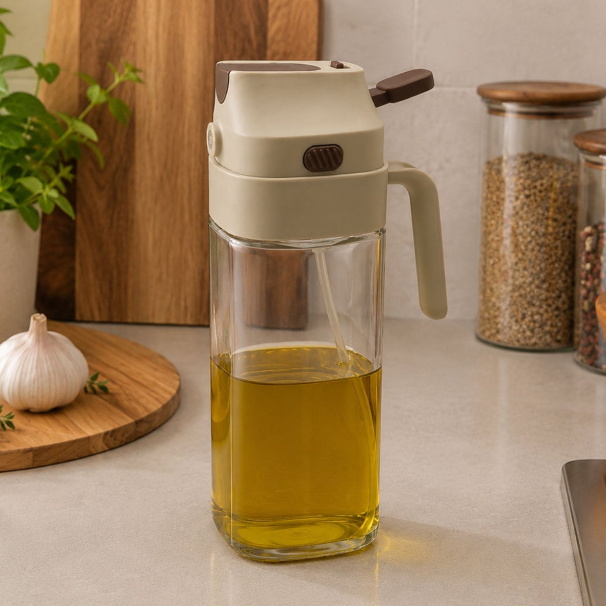 Deluxe Glass Oil Sprayer and Pourer 2 in 1