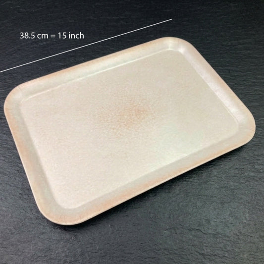Beige Marble Melamine Rectangular Tray 15 inch