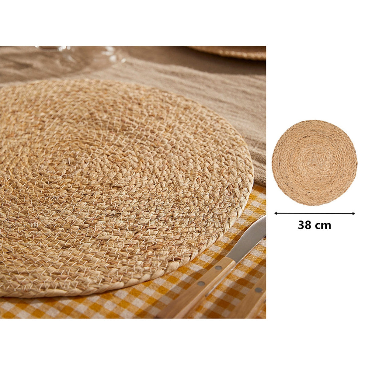 Natural Straw Wicker Placemat 38 cm