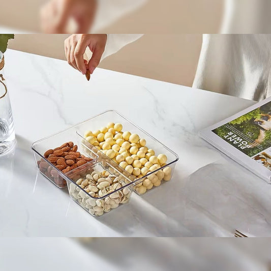 Transparent Multifunctional Divided Square Tray 20 cm